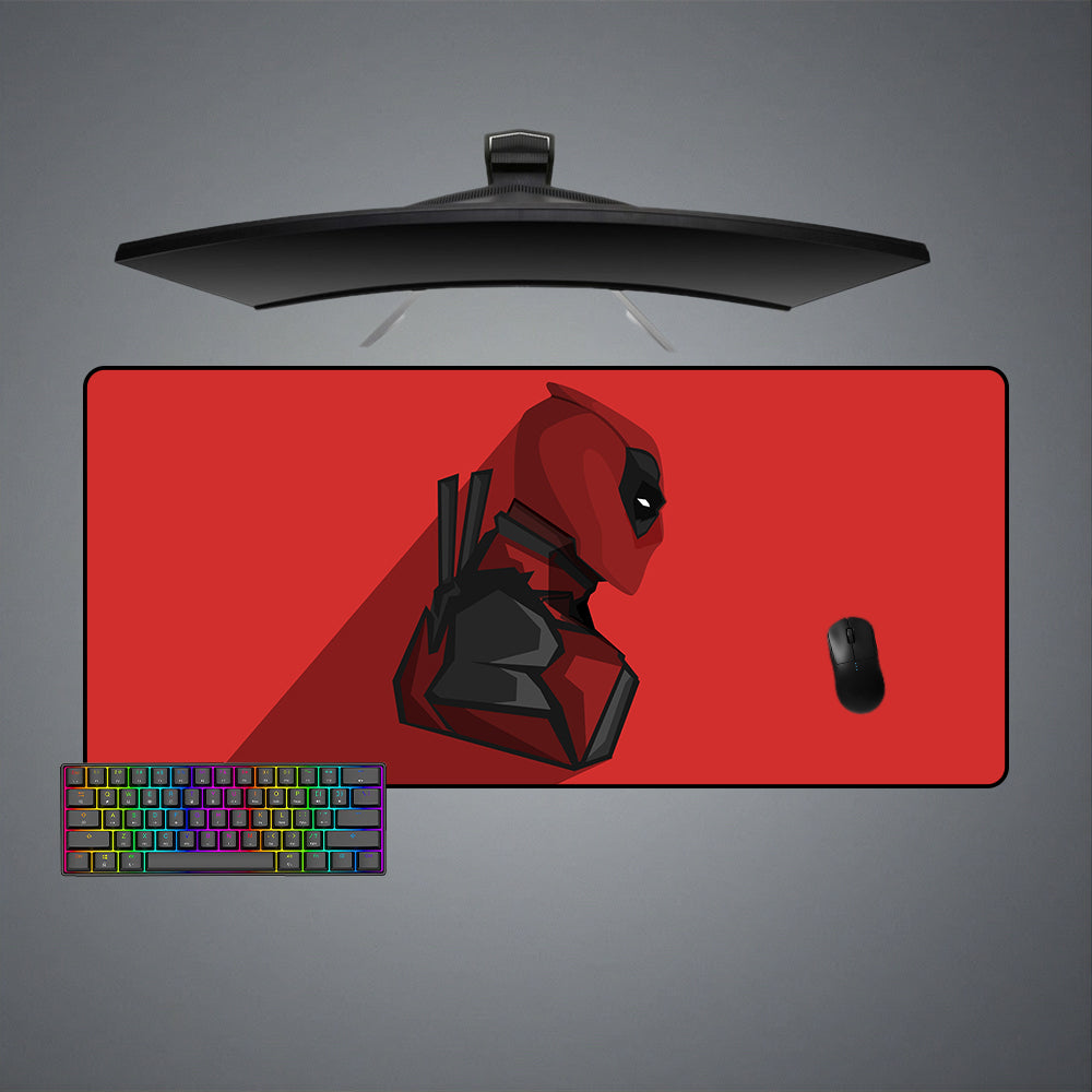 Deadpool Red Design Gamer Mousepad, M-XXL Size Desk Mat