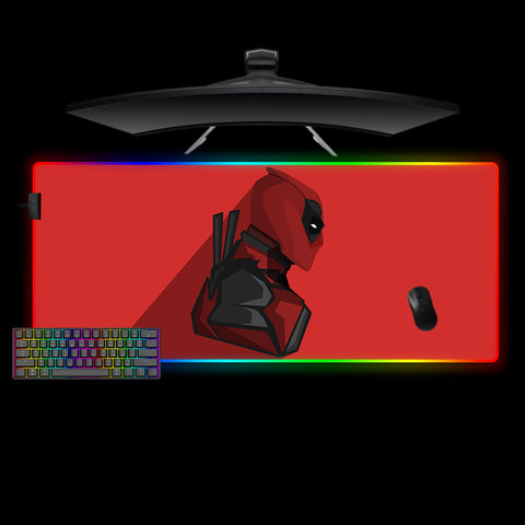 Deadpool Red Design XL Size RGB Illuminated Gamer Mousepad