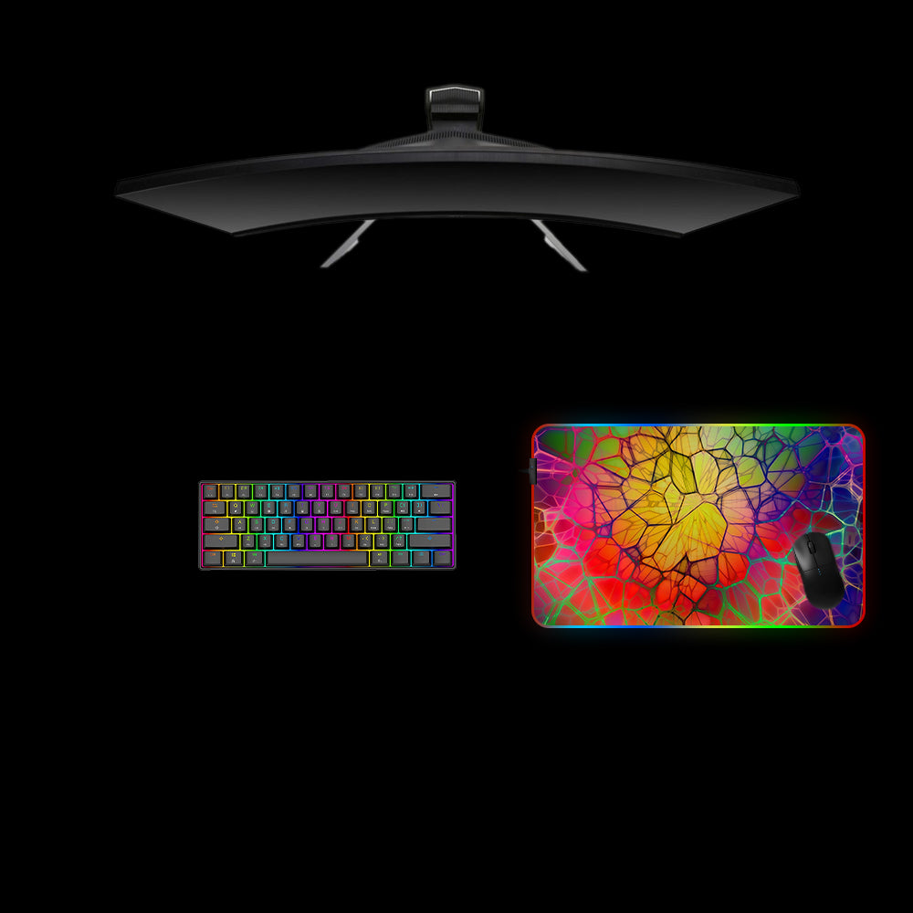 Abstract Art Cell Design Medium Size RGB Lit Gaming Mouse Pad