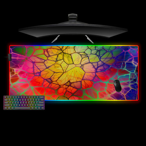 Abstract Art Cell Design XXL Size RGB Lit Gaming Mouse Pad