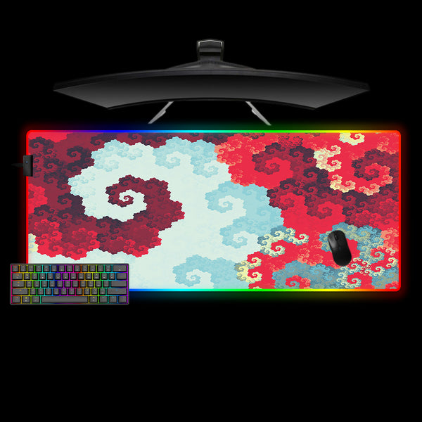Abstract Art Fractals Design XL Size RGB Gaming Mouse Pad, Computer Desk Mat