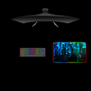 Abstract Art Starfall Design Medium Size RGB Backlit Gamer Mouse Pad, Computer Desk Mat