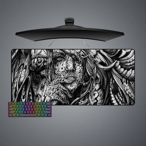 Abstract Art Womens Face Design XL Size Gaming Mouse Pad