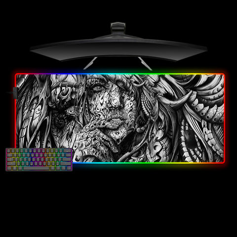 Abstract Art Womens Face Design XL Size RGB Gaming Mouse Pad