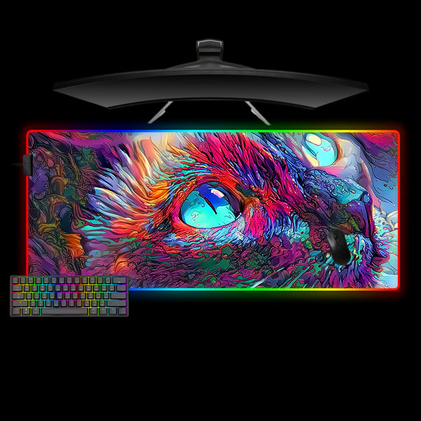 Abstract Cat Design Large Size RGB Lights Gamer Mouse Pad