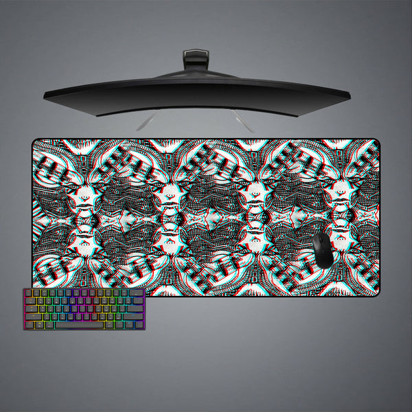 Abstract Faces Design XL Size Gaming Mouse Pad, Computer Desk Mat