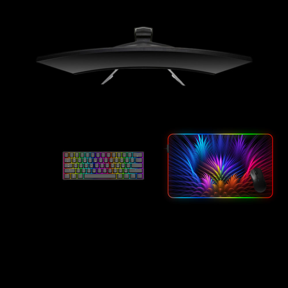 Abstract Feathers Design M Size RGB Gaming Mouse Pad, Computer Desk Mat