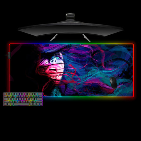 Abstract Female Portrait Design XXL Size RGB Light Gaming Mouse Pad