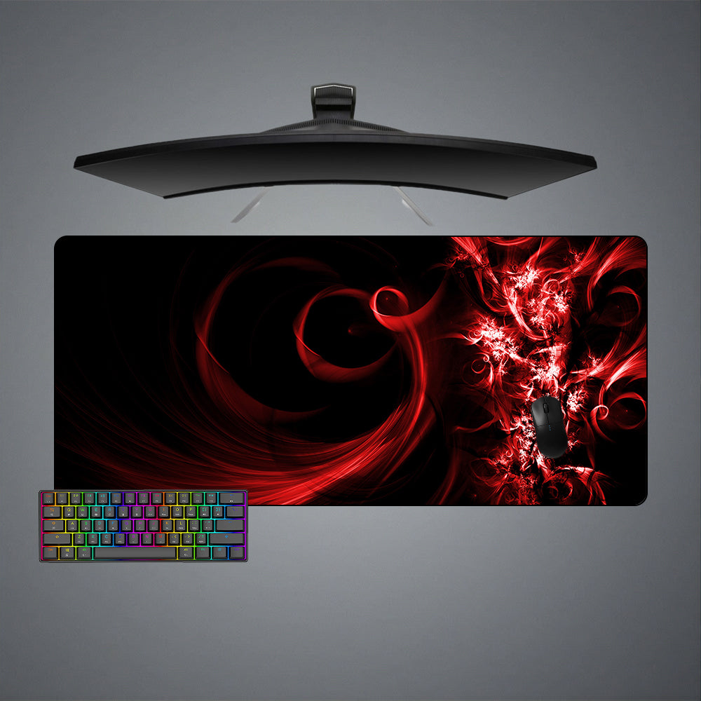 Abstract Redz Design XL Size Gamer Mouse Pad, Computer Desk Mat