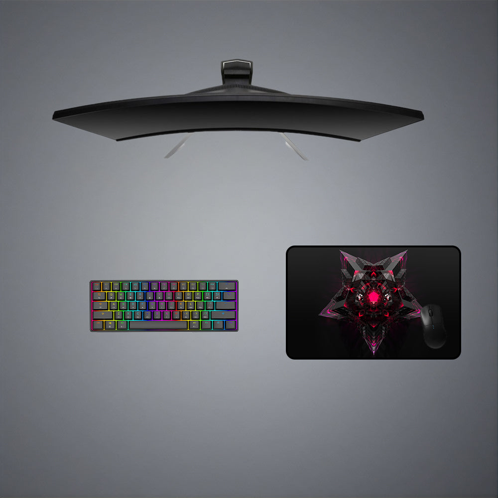 Abstract Star Geometry Design M Size Gamer Mouse Pad, Computer Desk Mat