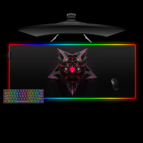 Abstract Star Geometry Design XL Size RGB Illuminated Gamer Mouse Pad, Computer Desk Mat