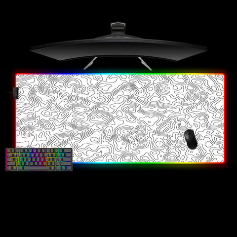 Abstract Terrain Design XL Size RGB Backlit Gaming Mouse Pad, Computer Desk Mat