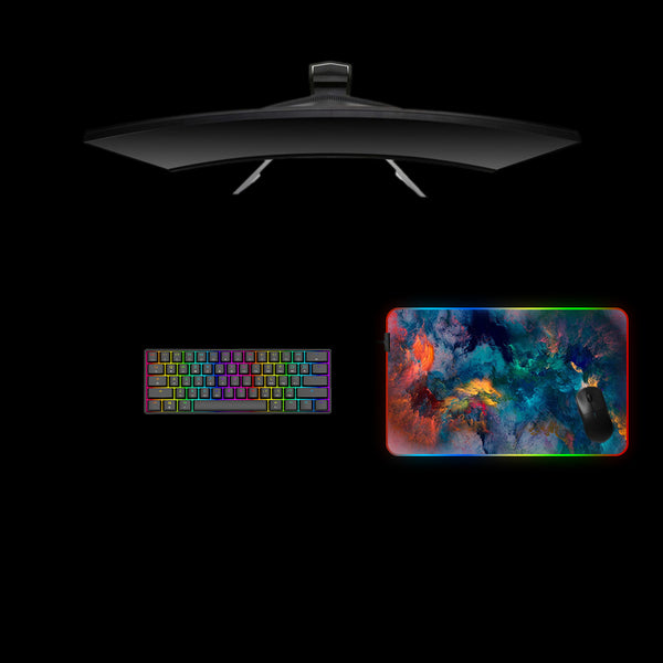 Acrylic Colors Design Medium Size RGB Lit Gamer Mouse Pad, Computer Desk Mat