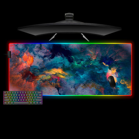 Acrylic Colors Design XXL Size RGB Lit Gamer Mouse Pad, Computer Desk Mat