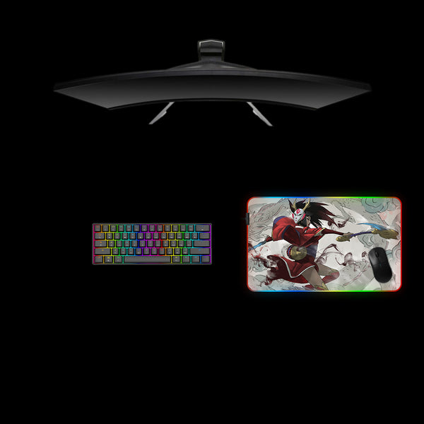 M Size RGB Backlit Mouse Pad with Akali Shroud Design Printed on it