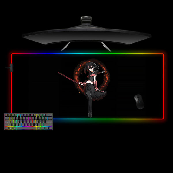 Akame Ga Kill Kurome Ring Design XL Size RGB Light Up Gamer Mouse Pad, Computer Desk Mat