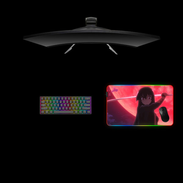 Medium size RGB lit gamer mouse pad with Akame Moon design