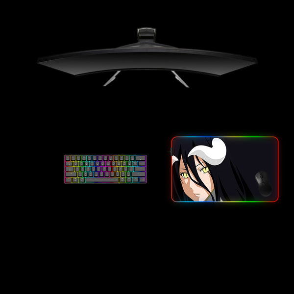 Medium size RGB lit gamer mousepad with Albedo Horns printed design