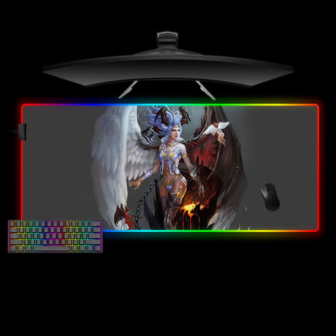 Angel Good & Evil Design XXL Size RGB Light Gaming Mouse Pad