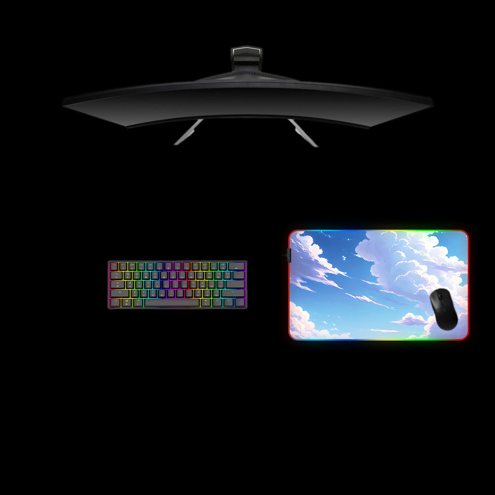 Anime Cloudy Sky Design Medium Size RGB Lit Gaming Mousepad