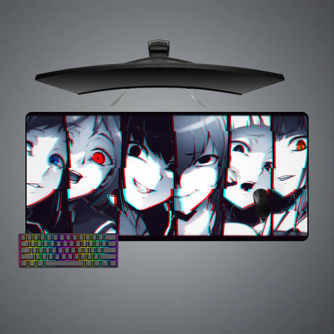 Anime Girl Glitch Collage Design XL Size Mouse Pad