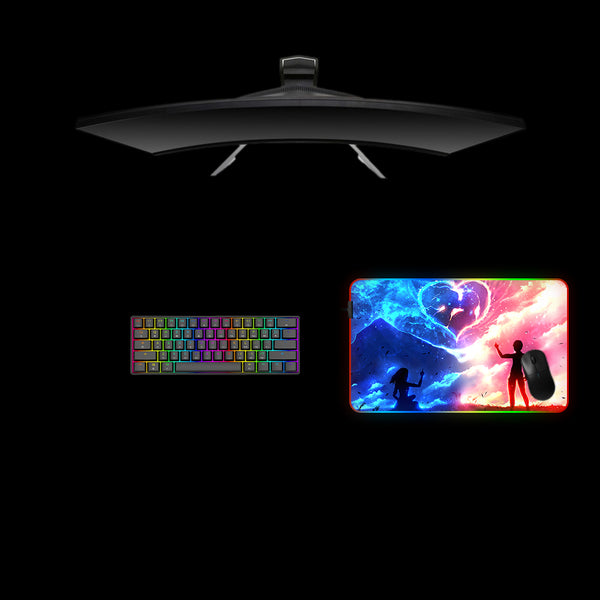 Anime Love Design Medium Size RGB Lit Gaming Mouse Pad