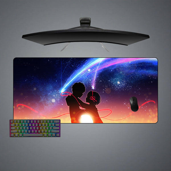 Anime Love Under the Stars Design XL Size Gaming Mouse Pad, Computer Desk Mat