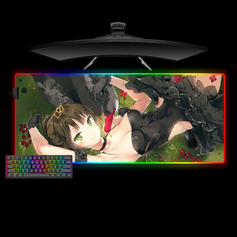 Anime Swan Girl Design XXL Size RGB Lit Gamer Mouse Pad