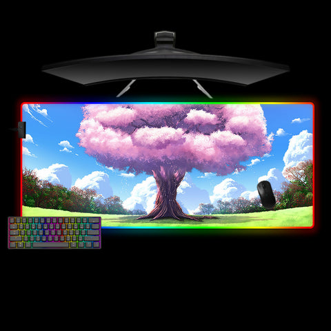 Anime Tree Design XL Size RGB Lighting Gaming Mouse Pad, Computer Desk Mat