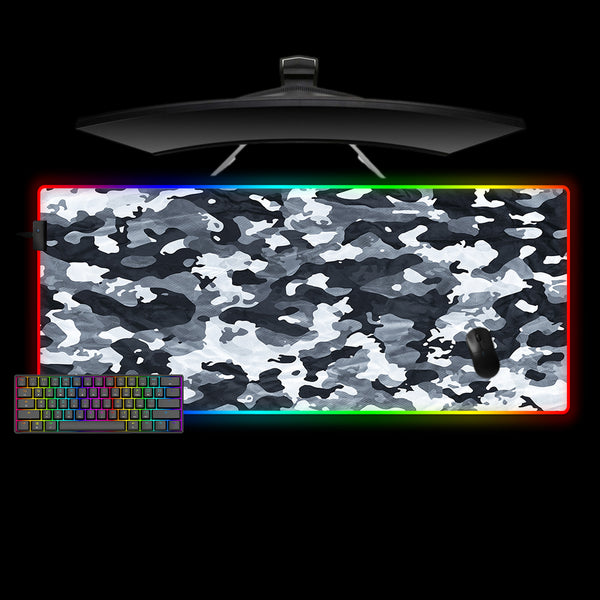 Arctic Camouflage Design XL Size RGB Mouse Pad