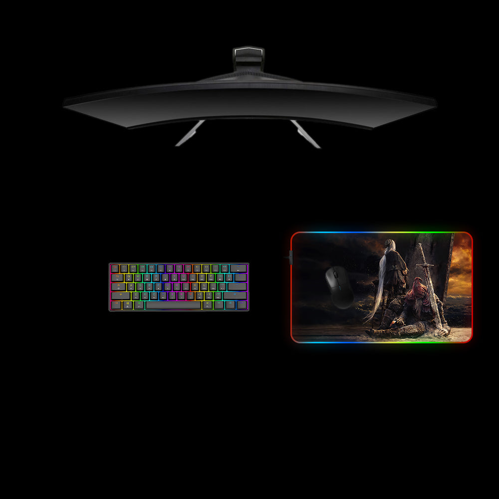 Ashes of Ariandel Design Medium Size RGB Light Gaming Mouse Pad, Computer Desk Mat
