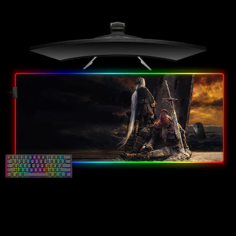 Ashes of Ariandel Design XXL Size RGB Light Gaming Mouse Pad, Computer Desk Mat