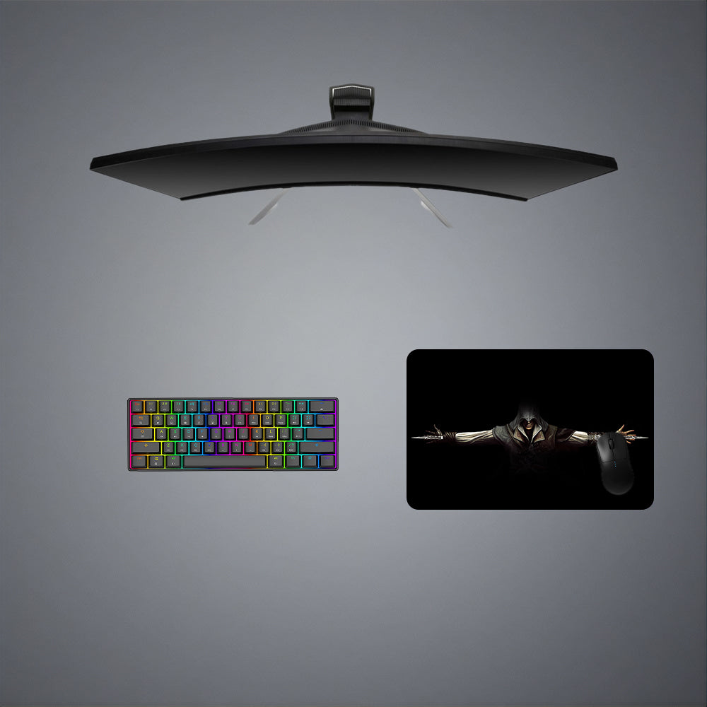 Medium size gamer mouse pad with assassin blades design