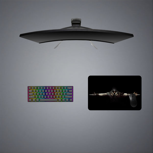 Medium size gamer mouse pad with assassin blades design
