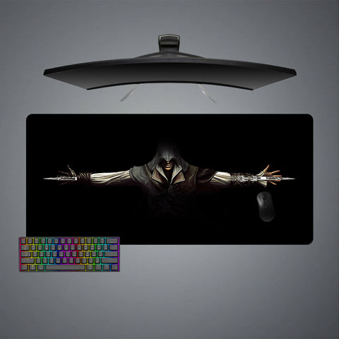 XXL size gamer mouse pad with assassin blades design