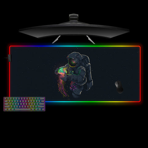 Astronaut & Space Jelly Design XXL Size RGB Lit Gaming Mouse Pad