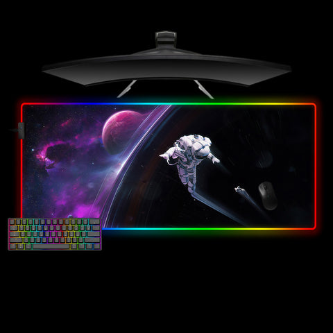 Astronaut Black Hole Design XL Size RGB Light Gamer Mouse Pad