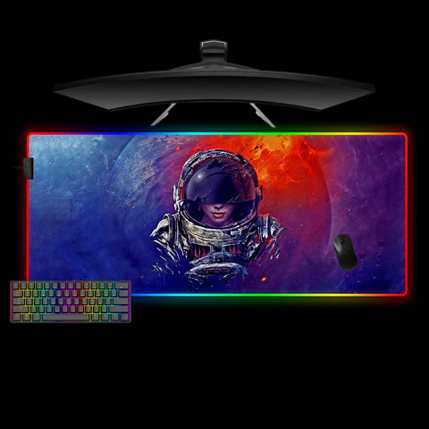 Astronaut Fade Design XXL Size RGB Light Gaming Mouse Pad, Computer Desk Mat