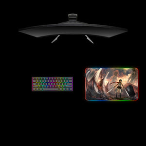 Attack on Titan Bones Design Medium Size RGB Backlit Gaming Mouse Pad, Computer Desk Mat