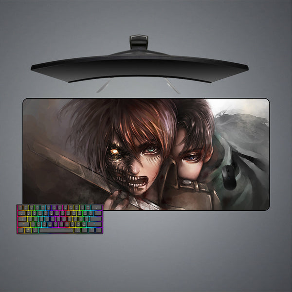 Attack on Titan Eren, Levi Design XL Size Gaming Mouse Pad, Computer Desk Mat