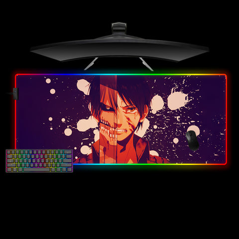 Eren Titan Design XL Size RGB Backlit Gaming Mouse Pad, Computer Desk Mat