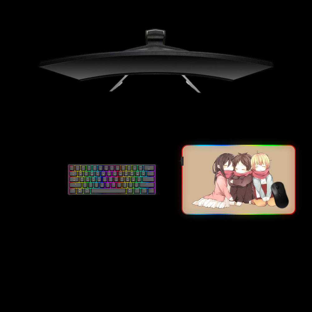 Attack on Titan Kids Design Medium Size RGB Backlit Gaming Mouse Pad, Computer Desk Mat