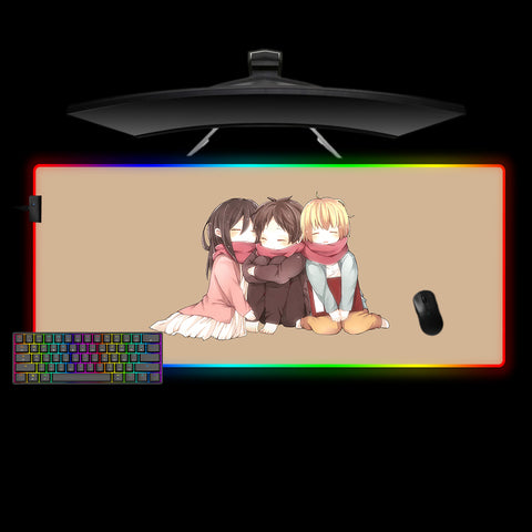 Attack on Titan Kids Design XL Size RGB Backlit Gaming Mouse Pad, Computer Desk Mat