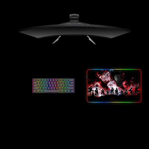 Attack on Titan Shatter Design Medium Size RGB Backlit Gaming Mouse Pad, Computer Desk Mat
