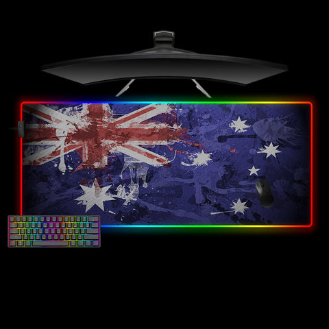 Australia Flag Splash Paint Design XXL Size RGB Lit Gaming Mouse Pad