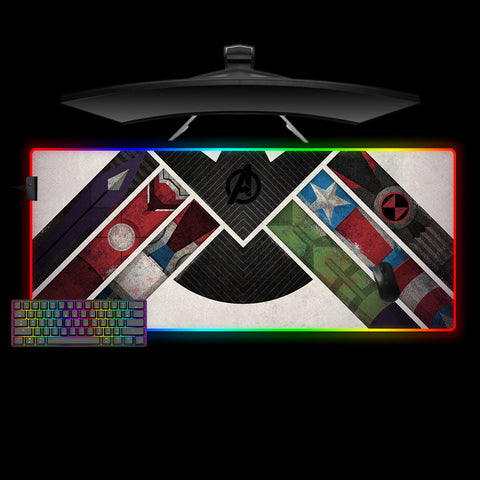 Avengers Stripes Design XL Size RGB Illuminated Gaming Mouse Pad