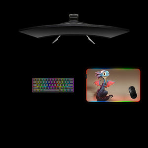 Baby Dragon Design Medium Size RGB Illuminated Gamer Mouse Pad, Computer Desk Mat