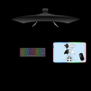 Bear Fusion Dance Design Medium Size RGB Light Gamer Mouse Pad, Computer Desk Mat