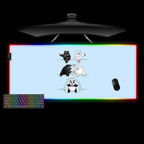 Bear Fusion Dance Design XL Size RGB Light Gamer Mouse Pad, Computer Desk Mat