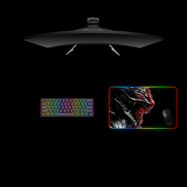 Berserk Armor Design Medium Size RGB Light Gamer Mouse Pad
